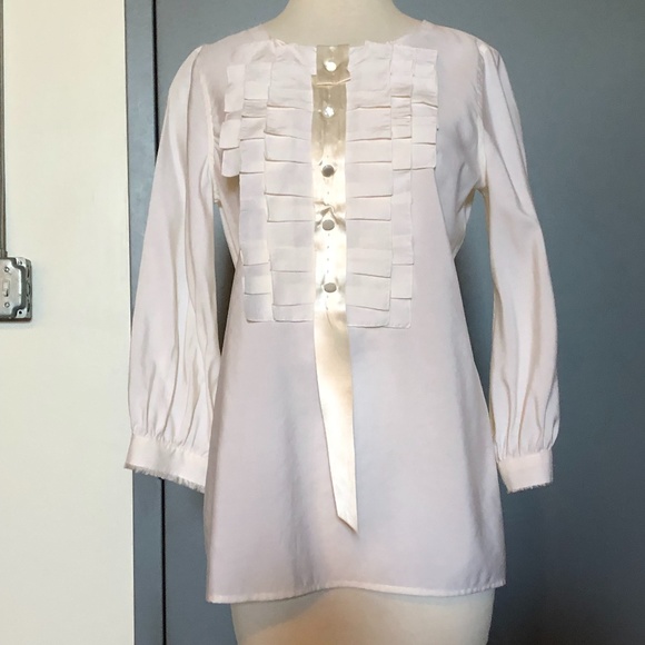 Marc by Marc Jacobs White Long Sleeve Silk Top